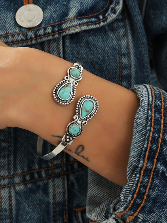 Turquoise Stone Wrap Bracelet
