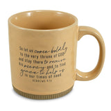 Pray Boldly Light Yellow Ceramic Coffee Mug with Scripture Detail