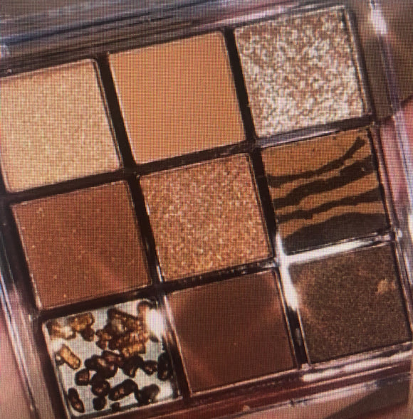 9 Color Orange and Brown Matte & Shimmer Eyeshadow Palette