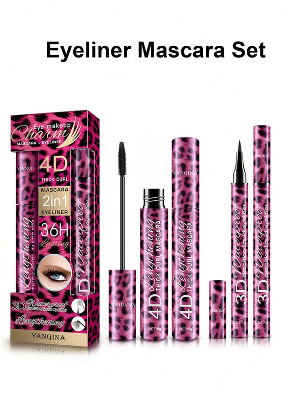 Leopard 4D Silk Fiber Lash Mascara and Liner Set
