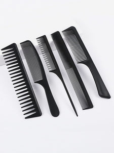 5 Pc Salon Black Comb Set