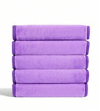 5 Pc Purple Plush Make Up Remover Towel Set