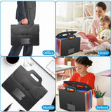 13 Pocket Multi Color Expanding File Folder Black