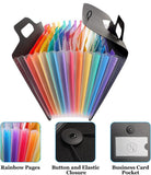 13 Pocket Multi Color Expanding File Folder Black