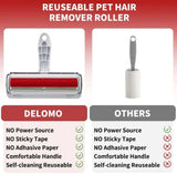 Pet Hair Remover Roller with Self-Cleaning Base