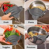Grey Adjustable Silicone Pot Strainer