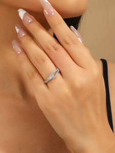 Knot Design Cubic Zirconia Silver Ring