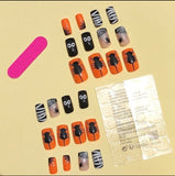 Halloween Mummies and Spiderwebs Short Square Nail Set