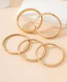 5 pc Smooth Gold Bangle Bracelet Set