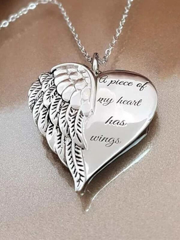 A Piece of My Heart Has Wings Necklace