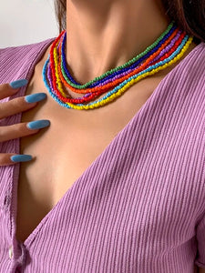 Multi Colored Seed Bead Necklace