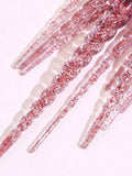 10 Pc Pink Glitter Makeup Brush Set