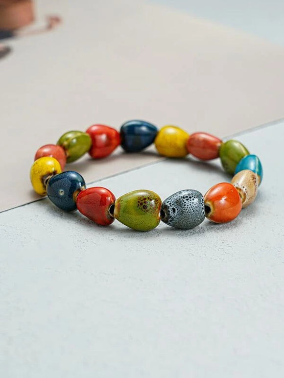 Ceramic Heart Beaded Bracelet