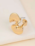 Structured Cuff Brushed Gold Ring
