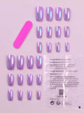 Iridescent Purple Long Square Nail Set