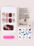 Maroon & Mauve Matte Short Square Nail Set