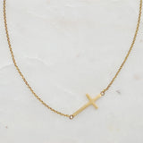 Kayla Cross Necklace Gold