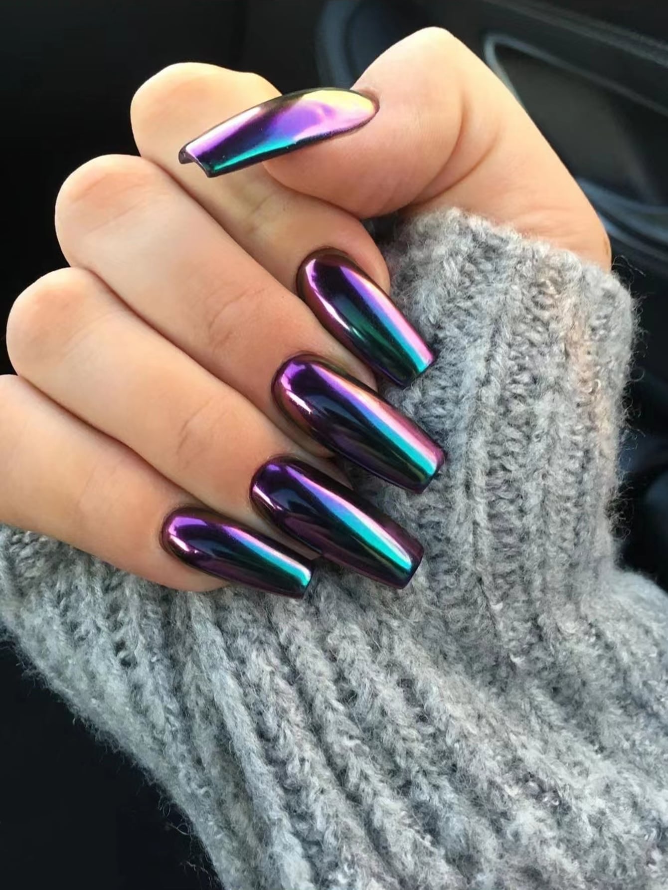 Cute Nail Design. Coffin Shaped. : r/Nails