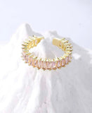 Pink Cubic Zirconia Cuff Ring