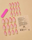 Pink Short Almond Nail Set