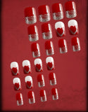 Red Heart Glitter Long Square Nail Set