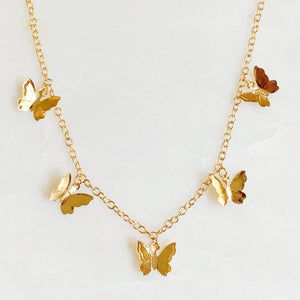 Butterfly Necklace Gold Setting