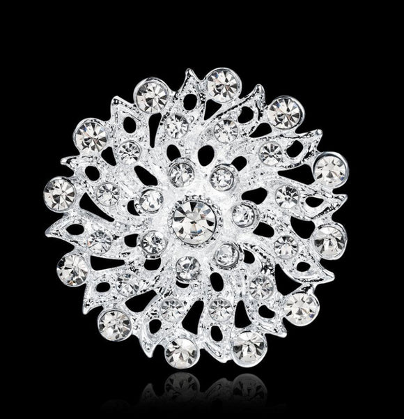 Women’s Leaf Rhinestone Brooch