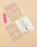 Multi Color Holographic Long Coffin Style Nail Set