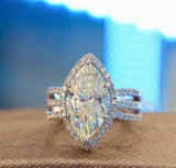 White Zircon Marquise Wedding Ring