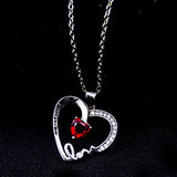 Heart Shaped I love you Mom Pendant Necklace