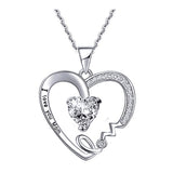 Heart Shaped I love you Mom Pendant Necklace