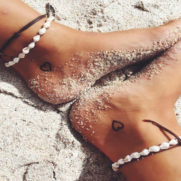 Seashell & Braided Anklet Set