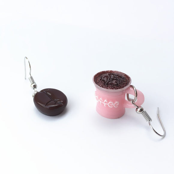 Coffee Cup & Bean Earring Set