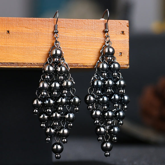 Multi Layer Gunmetal Earring