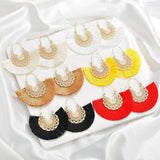 Silk Thread Tassel Semicircular Earrings