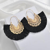 Silk Thread Tassel Semicircular Earrings