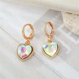 Heart Earrings in a Gold Setting