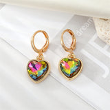 Heart Earrings in a Gold Setting