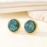 Round Resin Druzy Style Earring