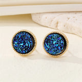 Round Resin Druzy Style Earring