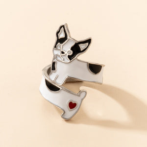 French Bulldog Ring with heart detail
