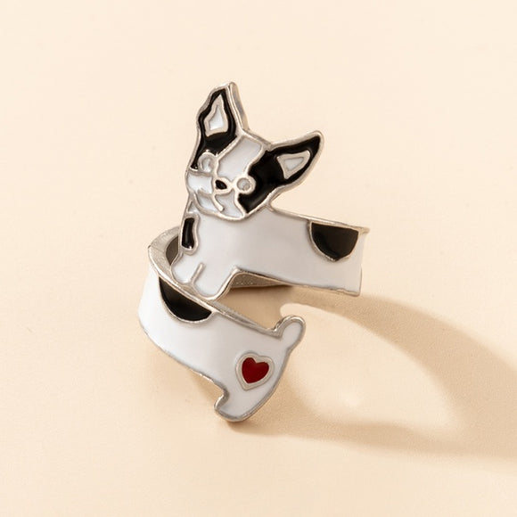 French Bulldog Ring with heart detail