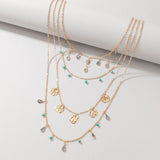 Tear Drop Multi Layered Necklace