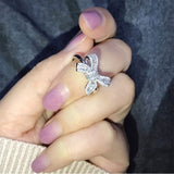 Bow Ladder White Zircon Ring