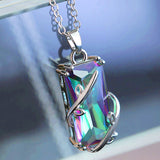 Colorful Topaz Leaf Necklace