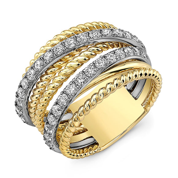 Multi Circle Two Toned Ring
