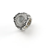 White Moonstone with Rhinestones Ring