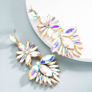 Iridescent Multi Layer Willow Leaf Shaped Earring