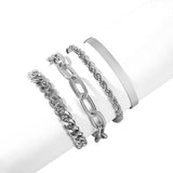 4 piece Multi Chain Bracelet Set