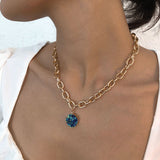 Round Resin Druzy Style Necklace